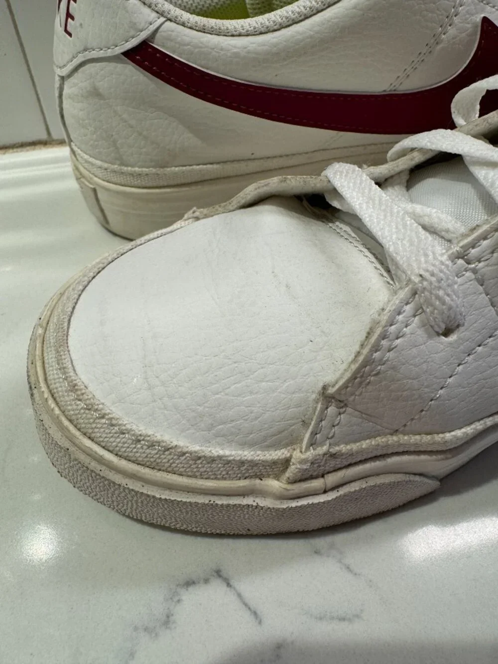 Nike Court Legacy Next Nature White Rosewood Leather Low Top Lace Up Sneakers Me